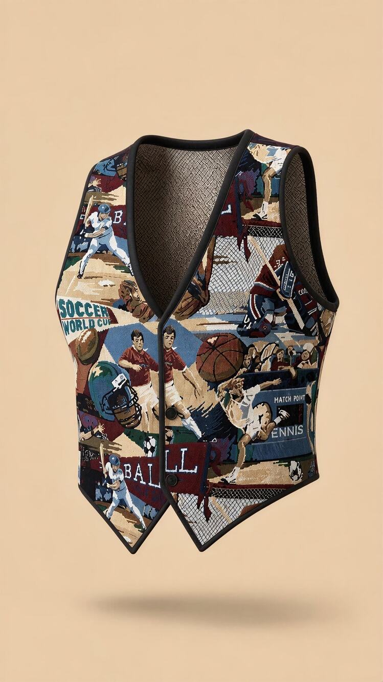 Saddle River Vest Women S/M Multicolor Tapestry Sports Print